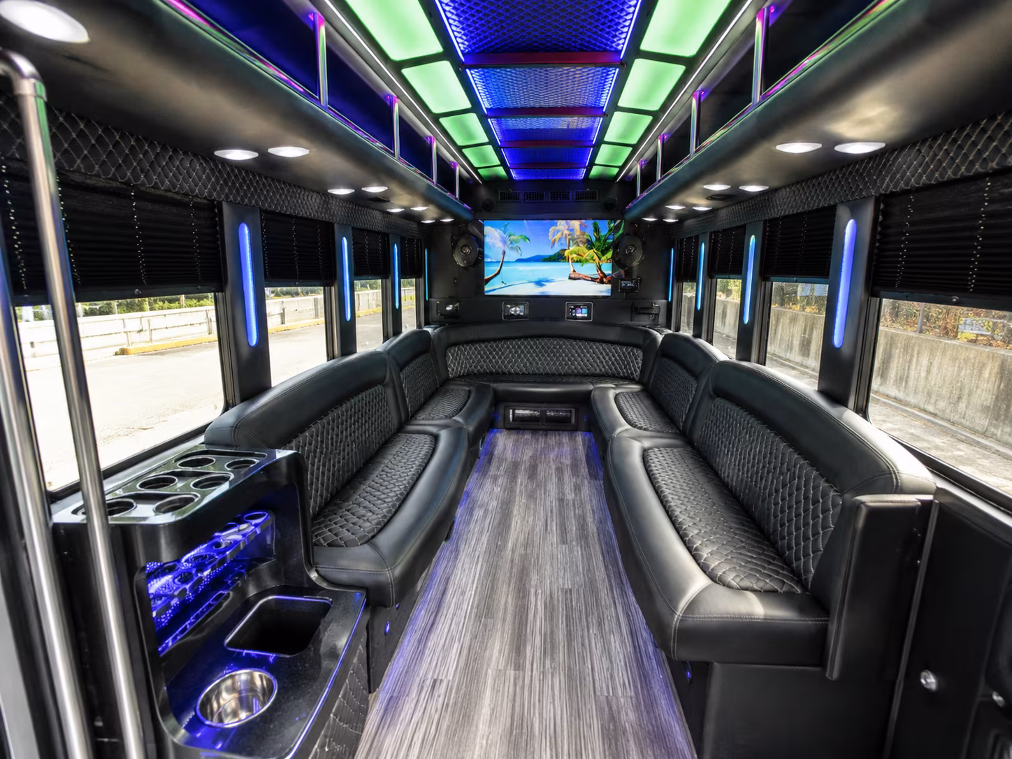 west haven 18 passenger party bus inside