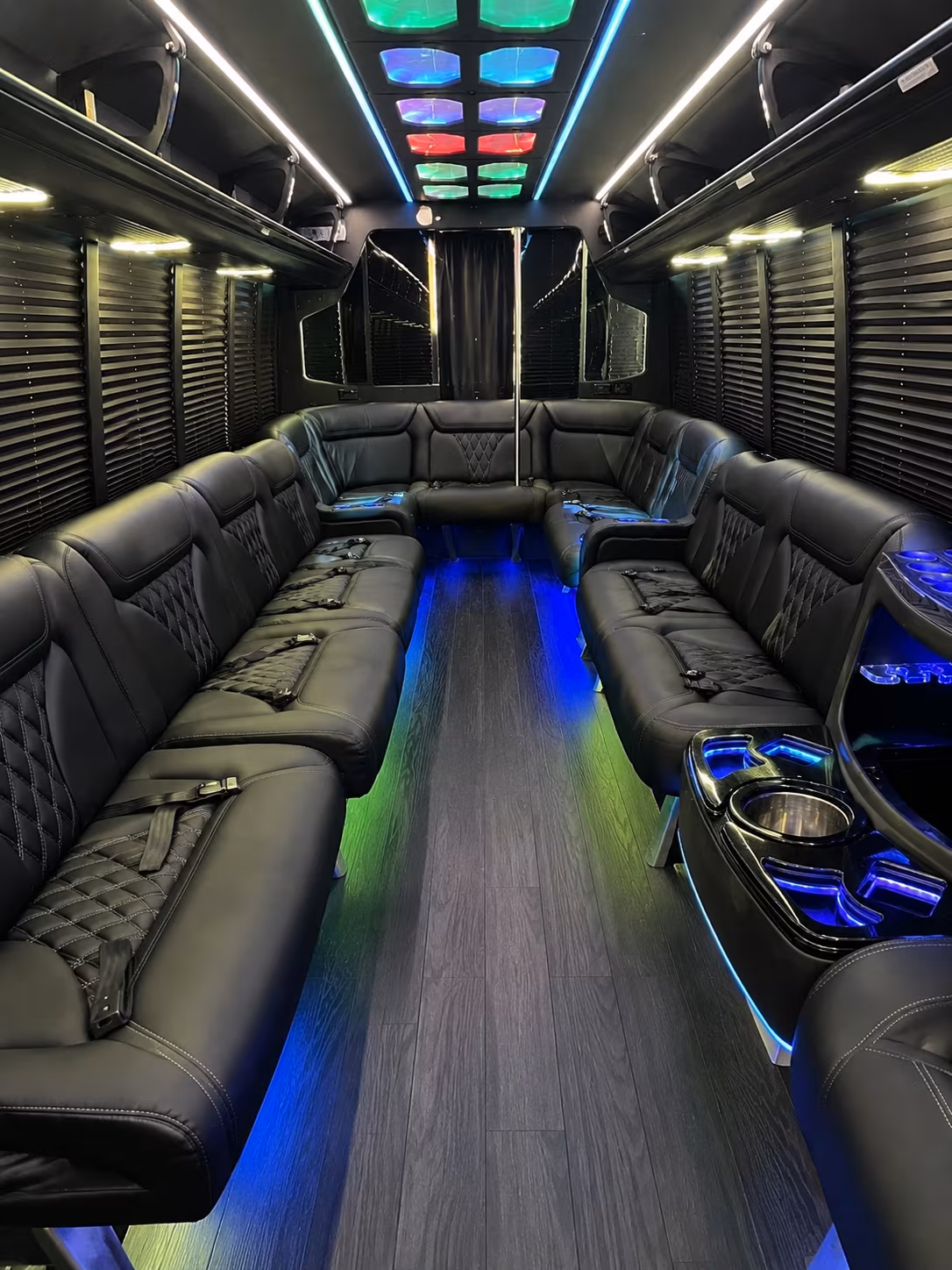 west haven 20 passenger party bus interior