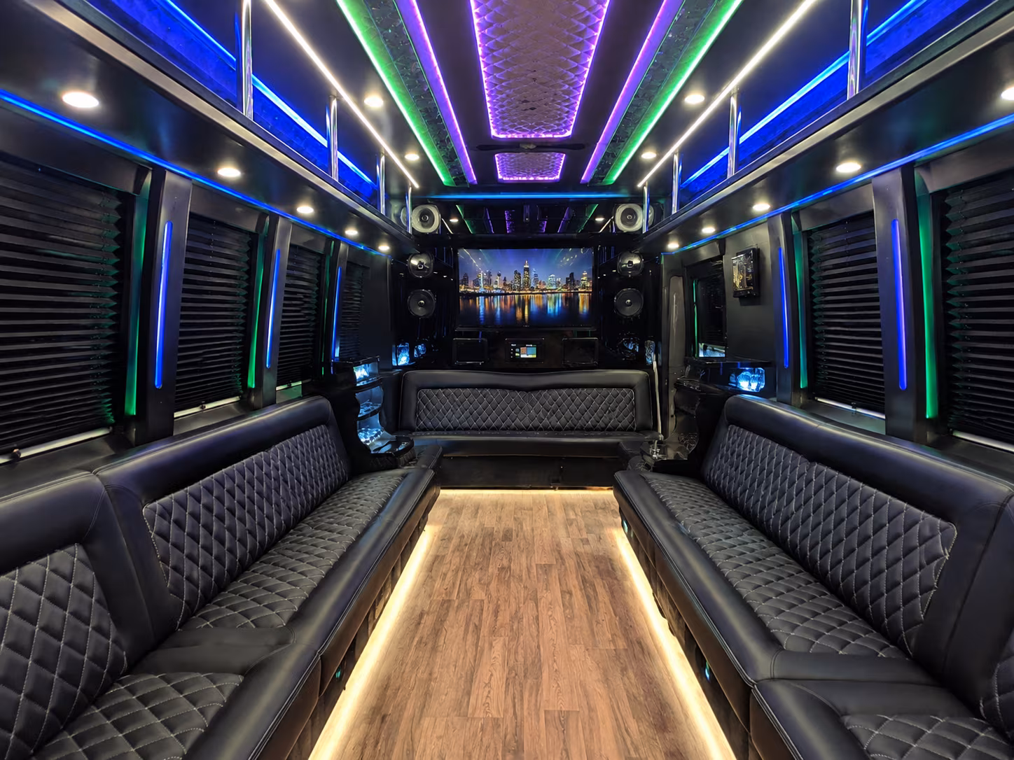 west haven 25 passenger party bus interior